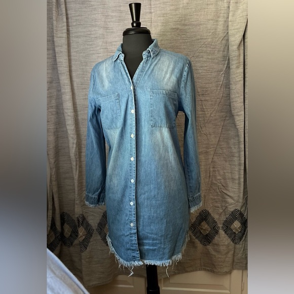 Chambray Button Down Dress - Picture 1 of 6
